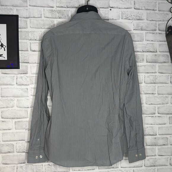 Goodfellow & Company Gray Striped Slim Fit Button Down Shirt Size Large - Picture 4 of 6